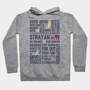 Australian slang - Strayan - Fair dinkum - Aussie sayings Hoodie